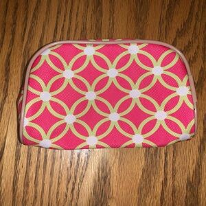 Pink and Yellow Geometric Pattern Pouch